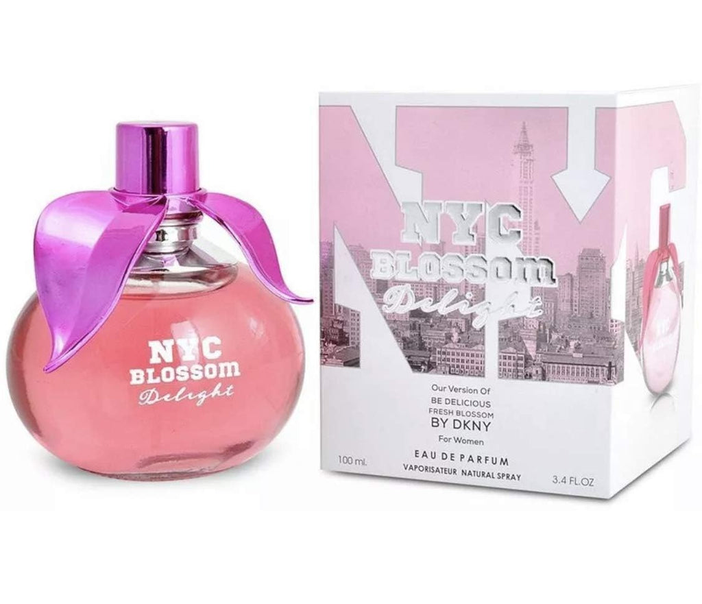 NYC Blossom Delight Eau de Parfum for Women, Fresh Floral Fruity Apple Bergamot Cherry Blossom Peony Jasmine White Musk Sandalwood Spray Fragrance, 3.4 Fl Oz / 100 ml