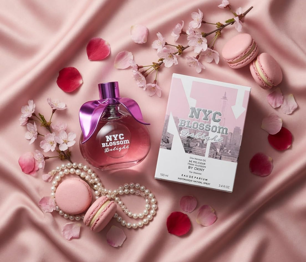 NYC Blossom Delight Eau de Parfum for Women, Fresh Floral Fruity Apple Bergamot Cherry Blossom Peony Jasmine White Musk Sandalwood Spray Fragrance, 3.4 Fl Oz / 100 ml