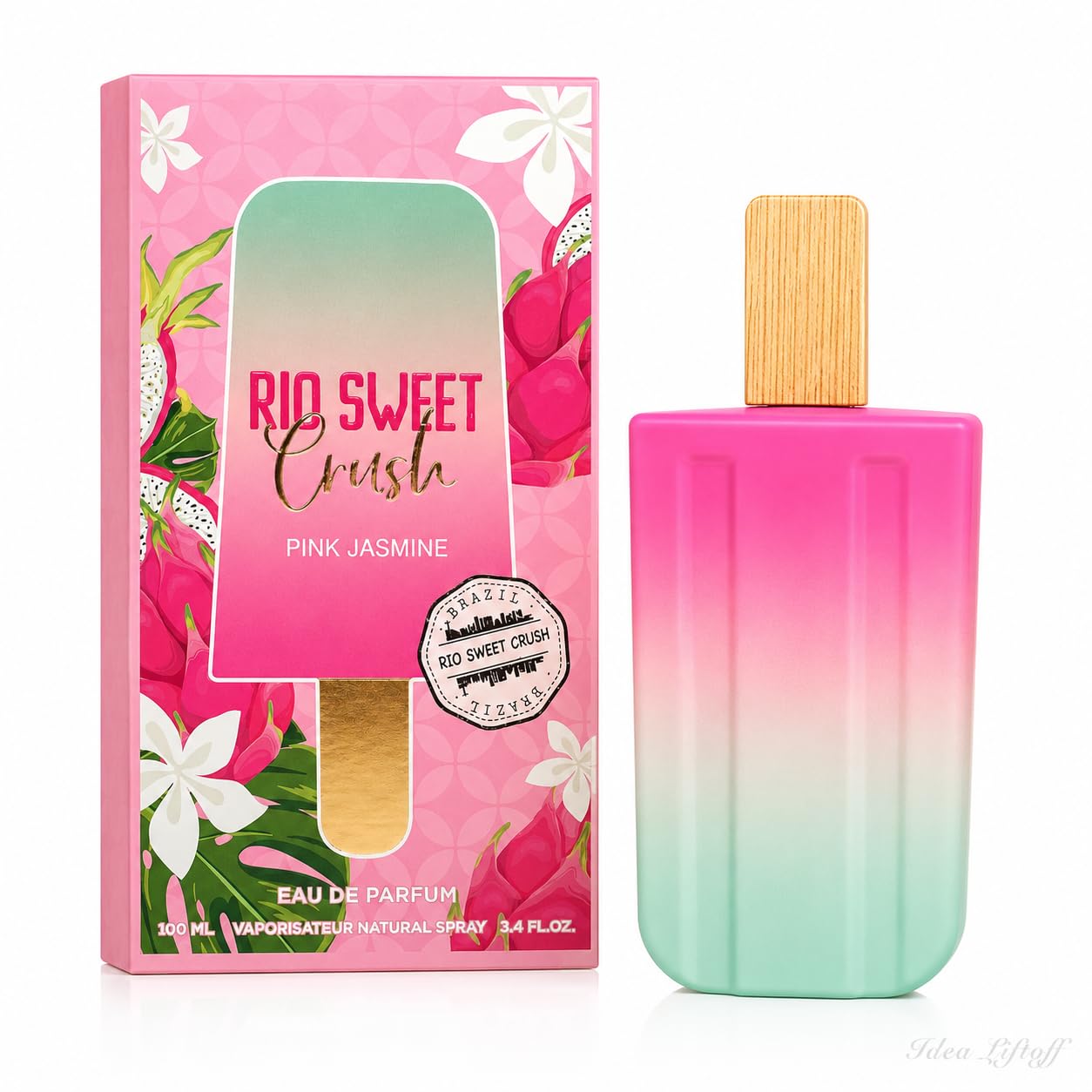 Rio Sweet Crush Pink Eau de Parfum for Women, Sweet Pink Fruity Gourmand Raspberry Strawberry Pear Peony Jasmine Vanilla Tonka Musk Spray Fragrance, 3.4 Fl Oz / 100 ml