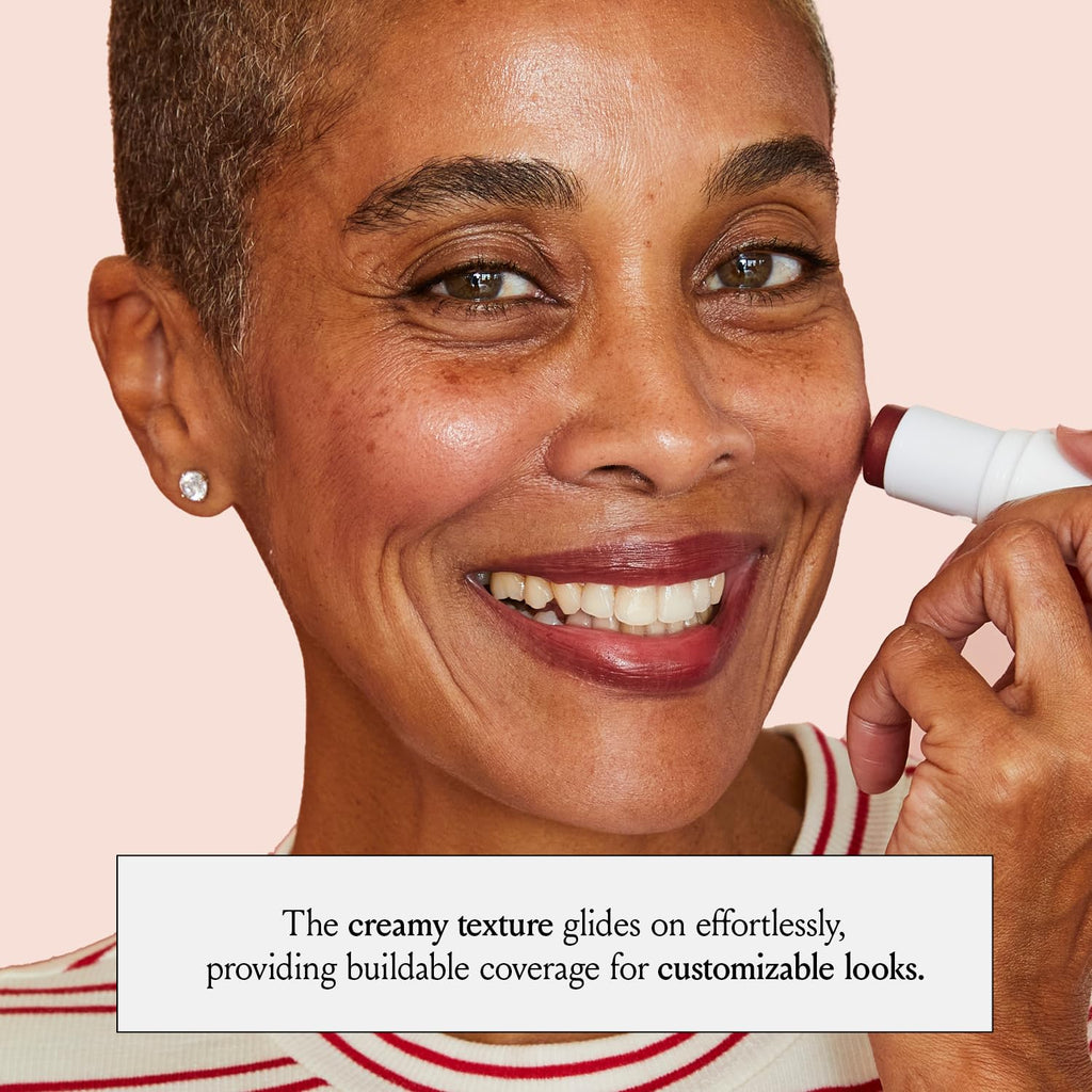 Boomstick Color® All-in-One Cream Blush for Cheeks, Eyes & Lips, Long Wearing, Blendable Makeup Blush Stick for Mature Skin, Cruelty Free Lip Cheek Tint with Skincare Benefits, Cindy Joseph Heritage